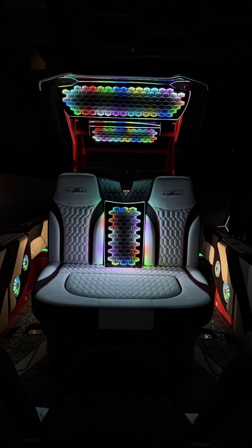 Custom seats and RGB lighting installation