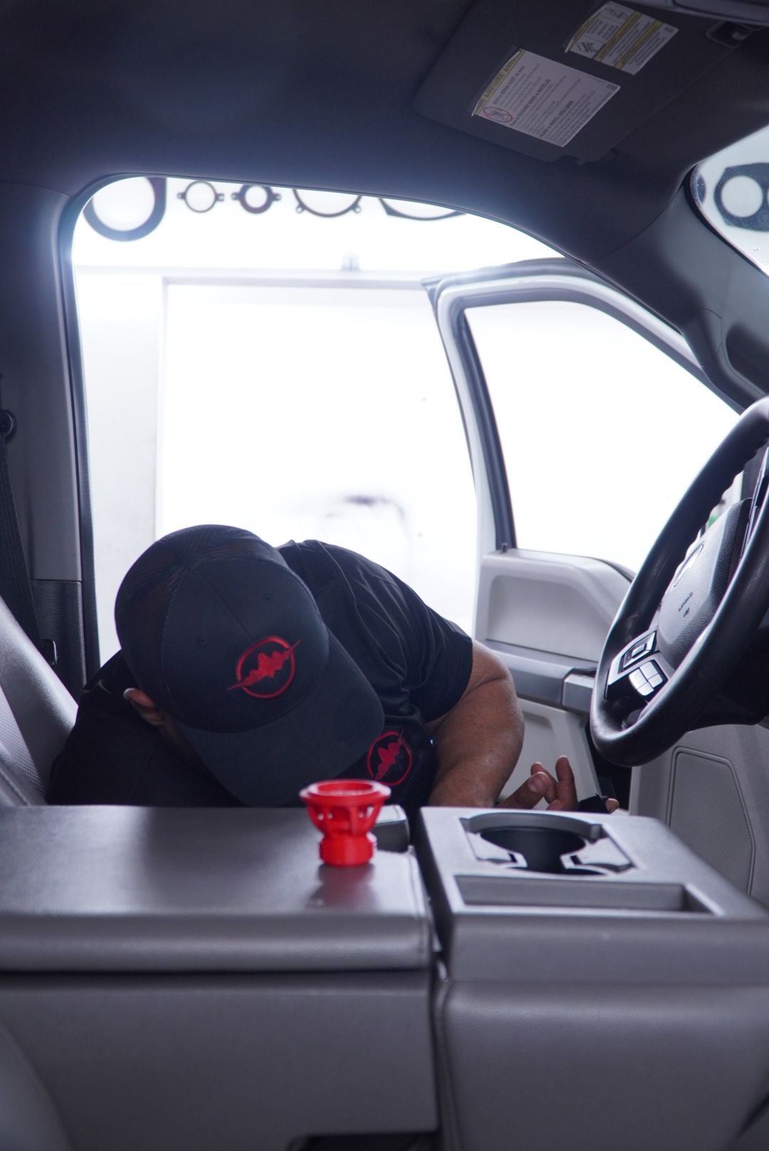 Hands-on installation inside a vehicle at Lachy Car Audio & Marine